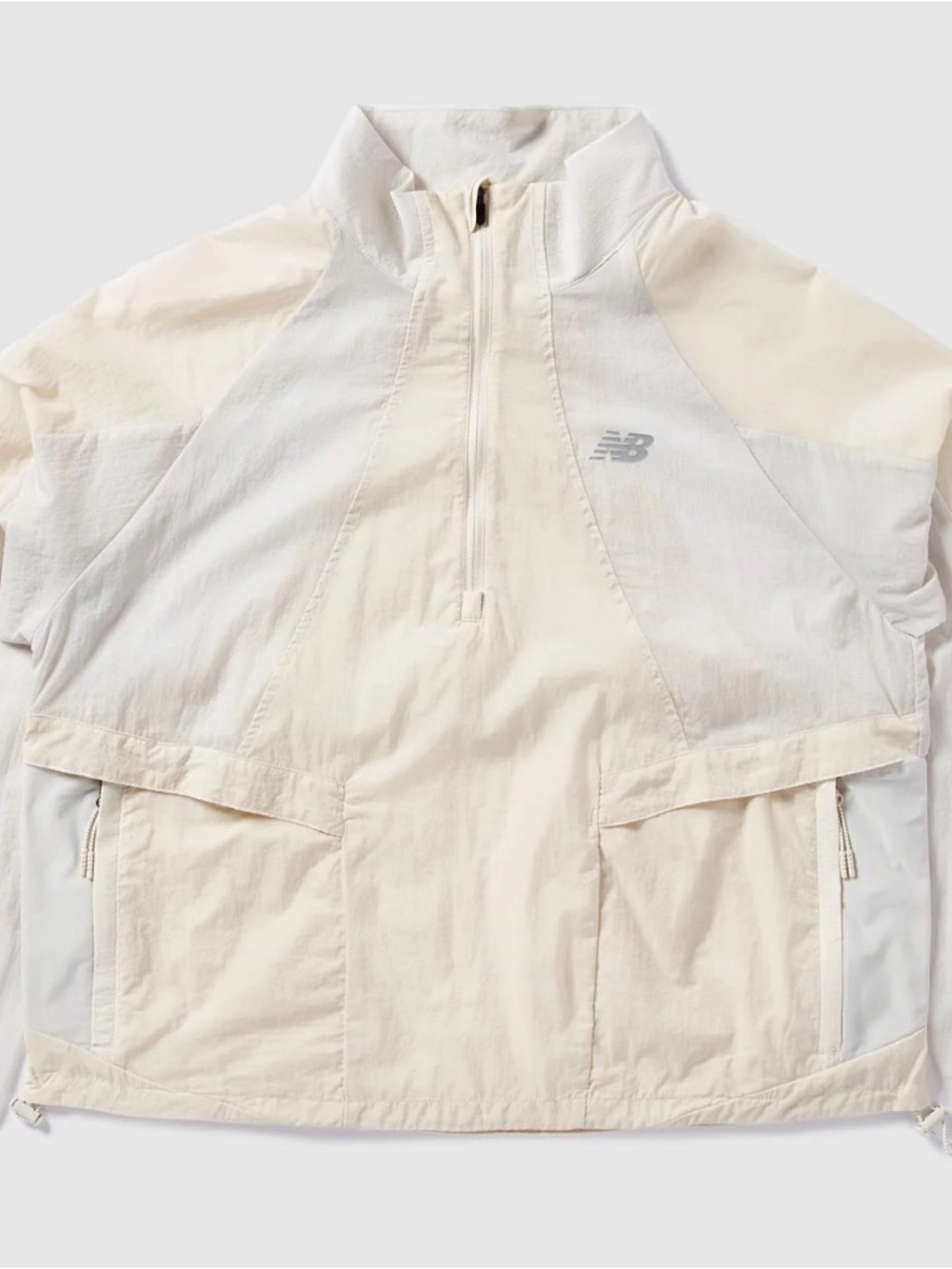 New Balance Women’sCream Half-Zip Windbreaker Water Resistant  Pullover Jacket